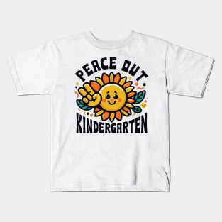 Peace Out Kindergarten Student Teacher Kids T-Shirt